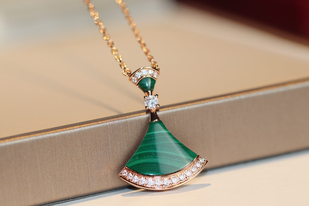 [OLIVIA]DREAM NECKLACE MALACHITE DIAMOND