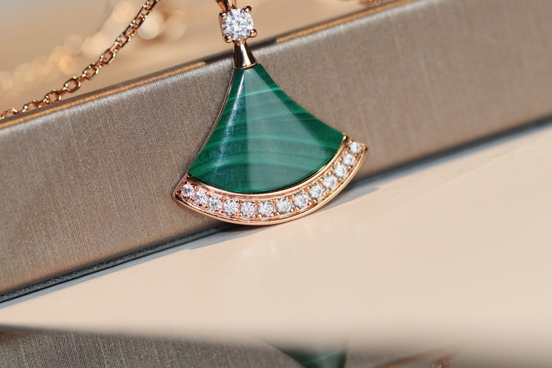 [OLIVIA]DREAM NECKLACE MALACHITE DIAMOND