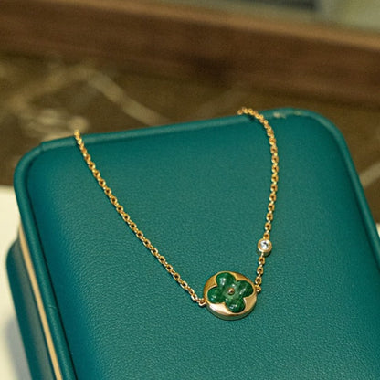 [Olivia Jewelry]SUN MALACHITE 1 DIAMOND PINK GOLD BRACELET