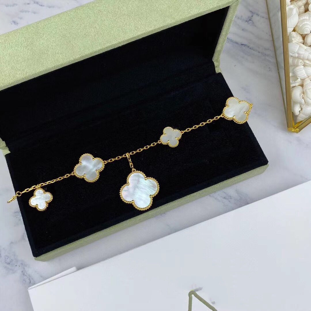 [Olivia Jewelry]MAGIC CLOVER MOP GOLD BRACELET 5 MOTIFS