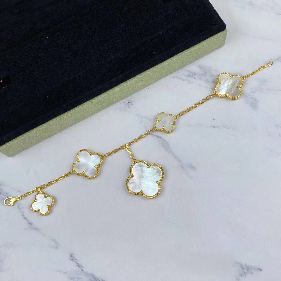 [Olivia Jewelry]MAGIC CLOVER MOP GOLD BRACELET 5 MOTIFS