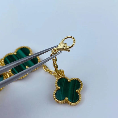 [Olivia Jewelry]MAGIC CLOVER MALACHITE GOLD BRACELET 5 MOTIFS