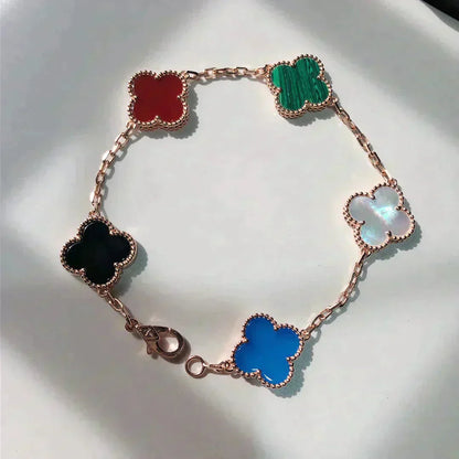 [Olivia JW]CLOVER 5 MOTIFS MULTICOLOR  BRACELET