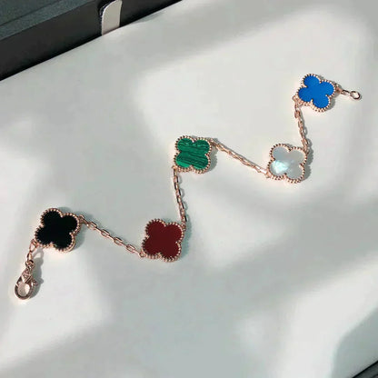 [Olivia JW]CLOVER 5 MOTIFS MULTICOLOR  BRACELET