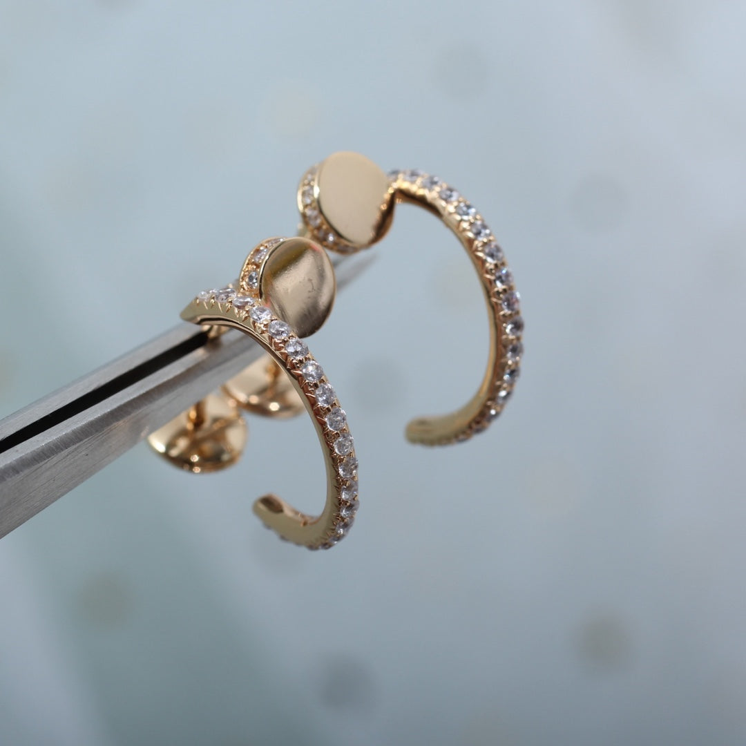 [Olivia Jewelry]JUSTE EARRINGS 12.75MM PINK GOLD DIAMOND