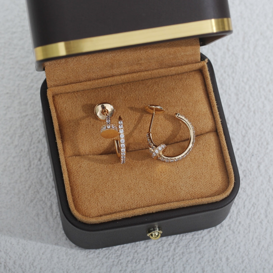 [Olivia Jewelry]JUSTE EARRINGS 12.75MM PINK GOLD DIAMOND