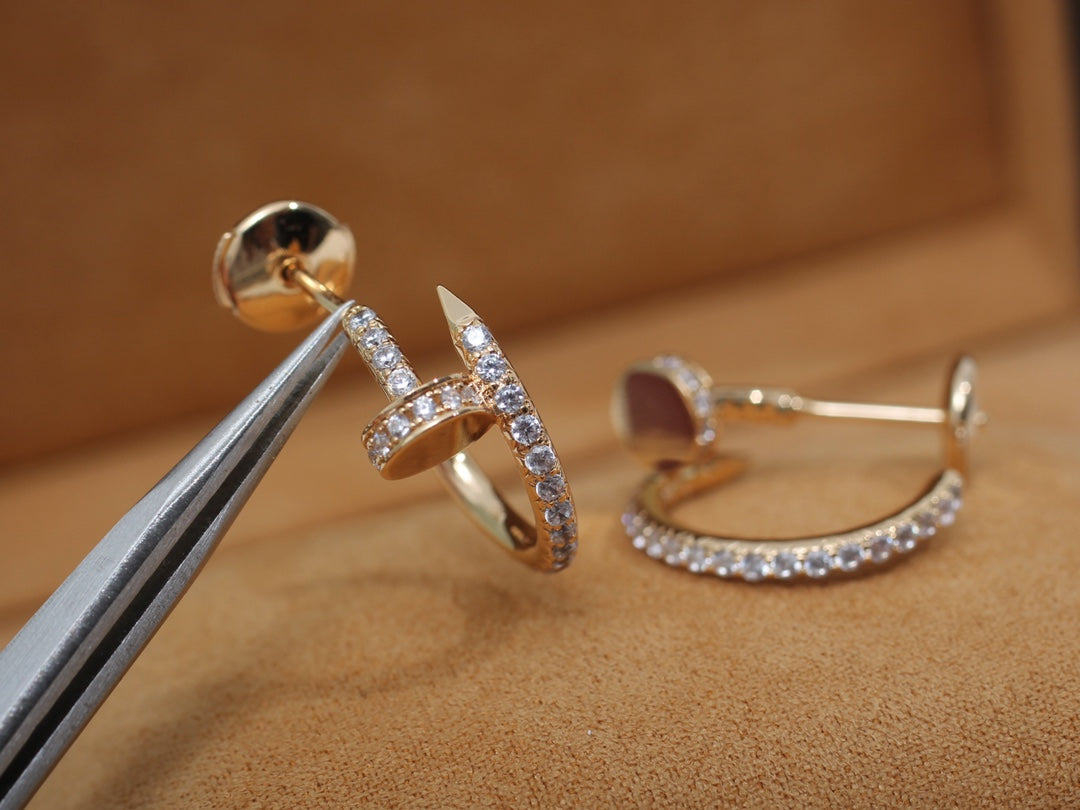 [Olivia Jewelry]JUSTE EARRINGS 12.75MM PINK GOLD DIAMOND