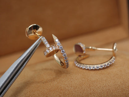 [Olivia Jewelry]JUSTE EARRINGS 12.75MM PINK GOLD DIAMOND