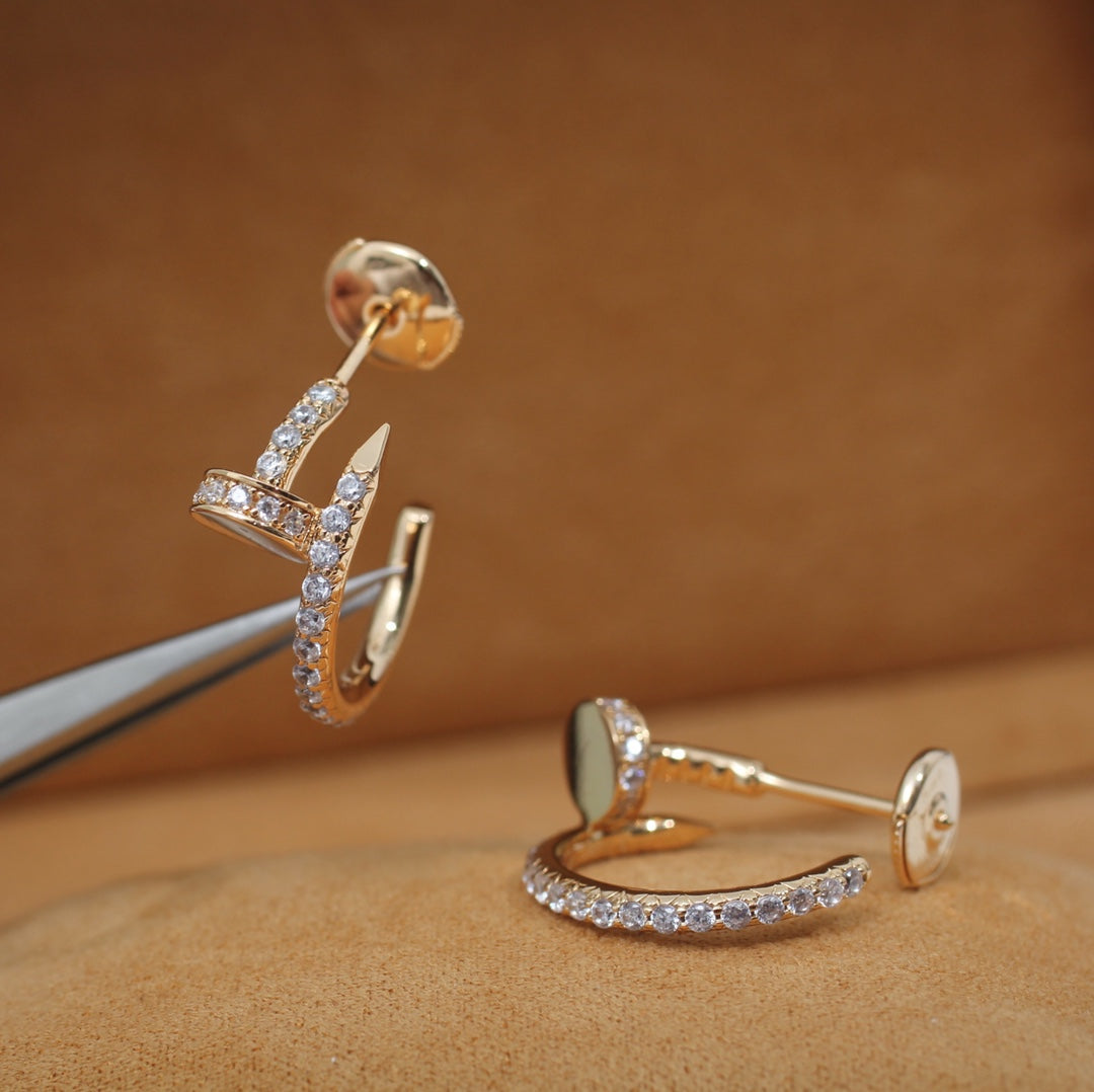 [Olivia Jewelry]JUSTE EARRINGS 12.75MM PINK GOLD DIAMOND