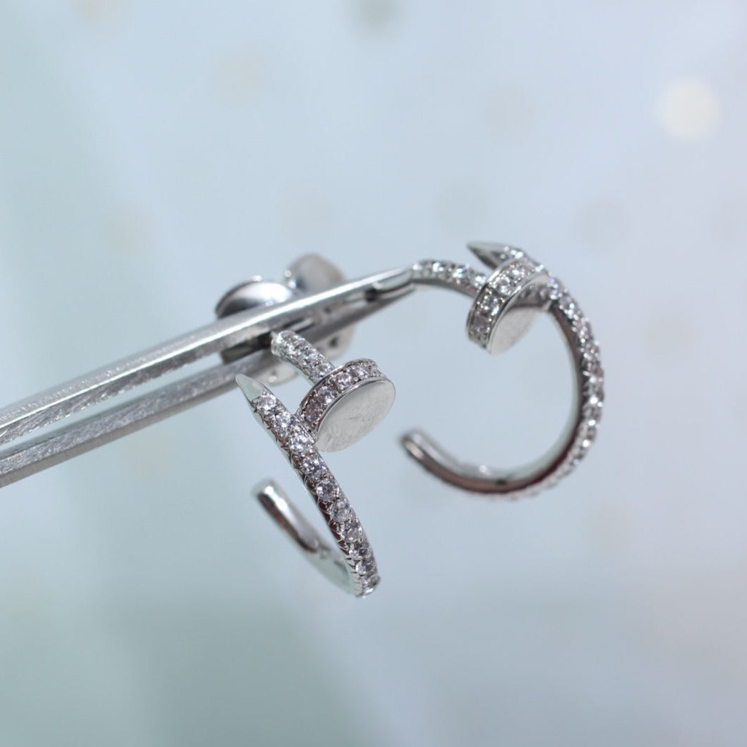 [Olivia Jewelry]JUSTE EARRINGS 12.75MM SILVER DIAMOND