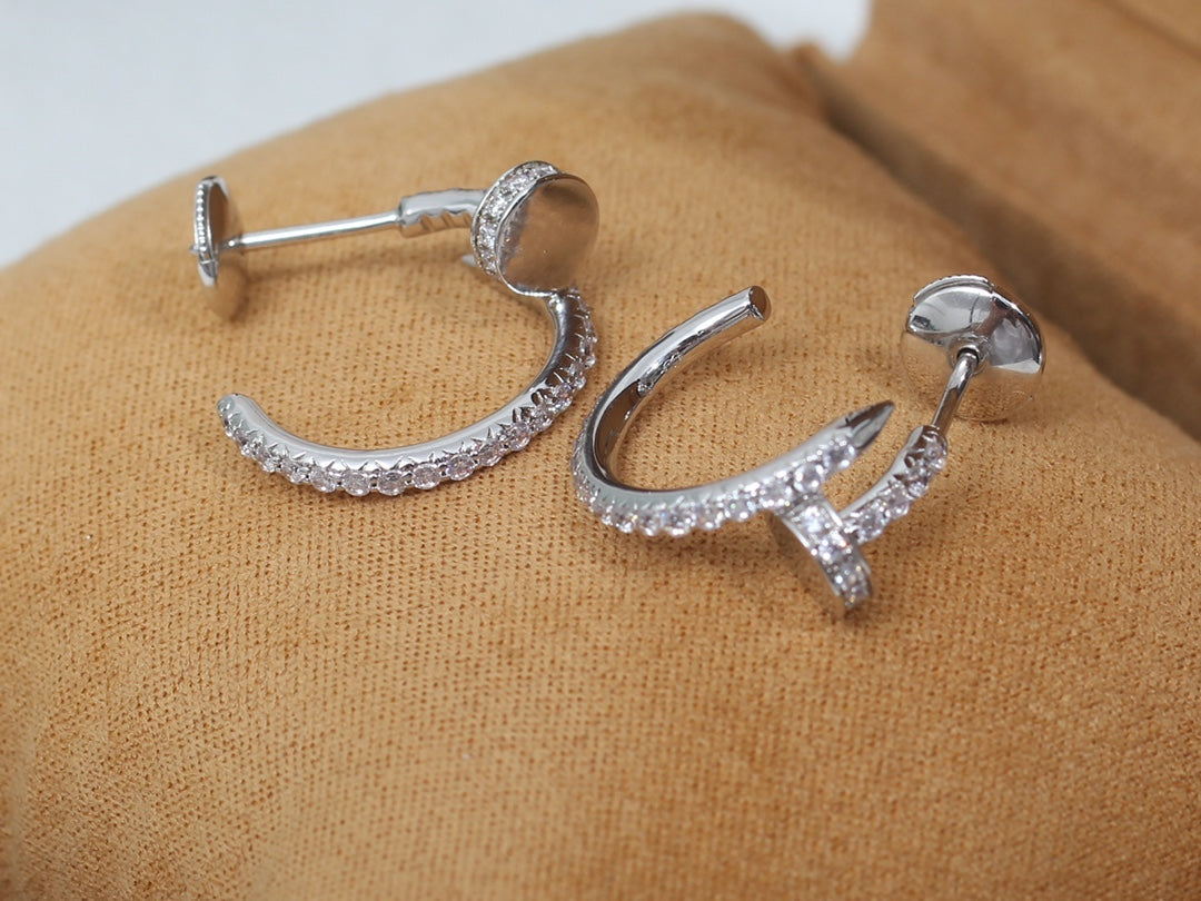 [Olivia Jewelry]JUSTE EARRINGS 12.75MM SILVER DIAMOND