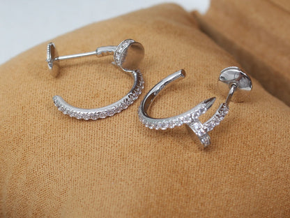 [Olivia Jewelry]JUSTE EARRINGS 12.75MM SILVER DIAMOND