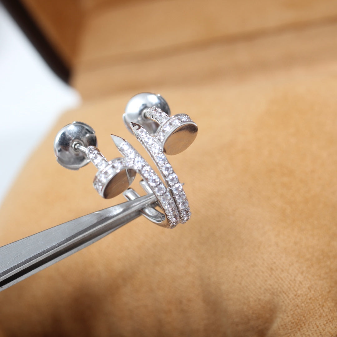 [Olivia Jewelry]JUSTE EARRINGS 12.75MM SILVER DIAMOND