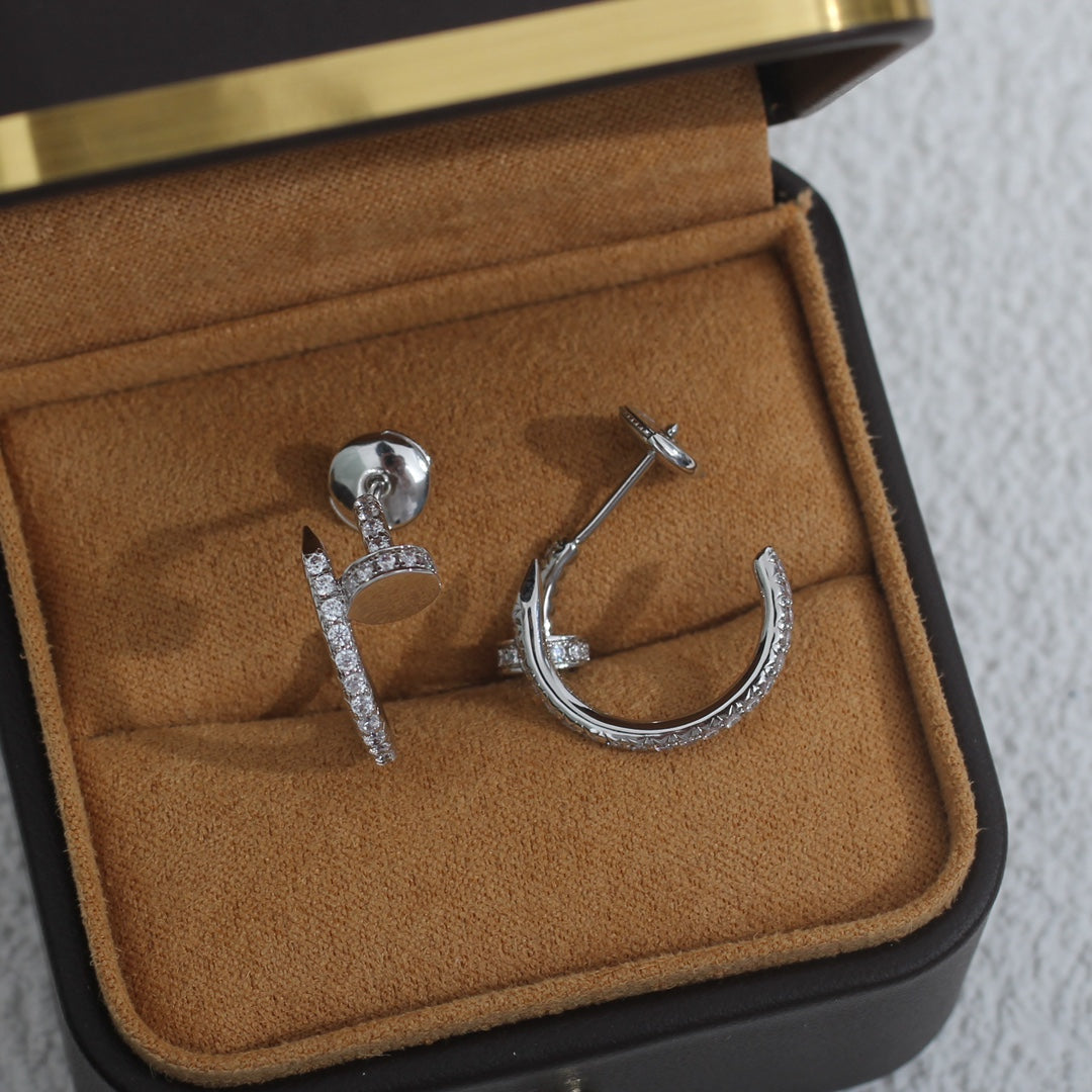 [Olivia Jewelry]JUSTE EARRINGS 12.75MM SILVER DIAMOND