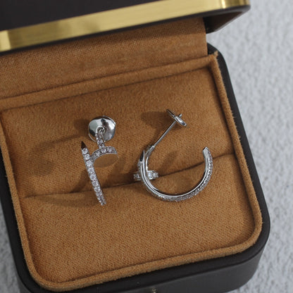 [Olivia Jewelry]JUSTE EARRINGS 12.75MM SILVER DIAMOND