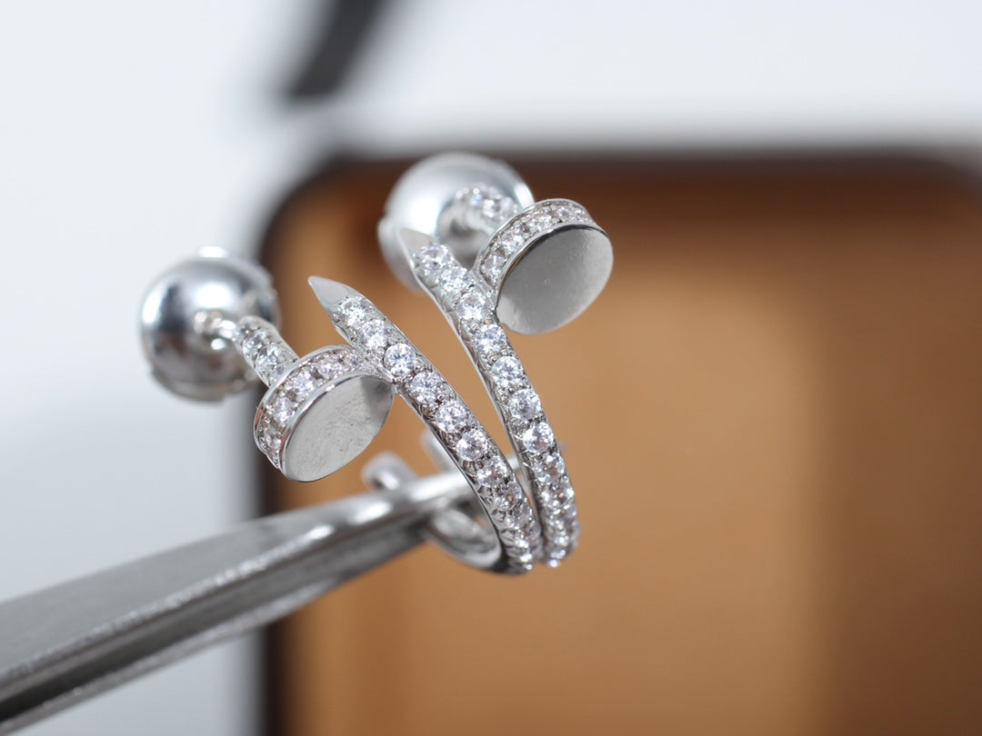 [Olivia Jewelry]JUSTE EARRINGS 12.75MM SILVER DIAMOND