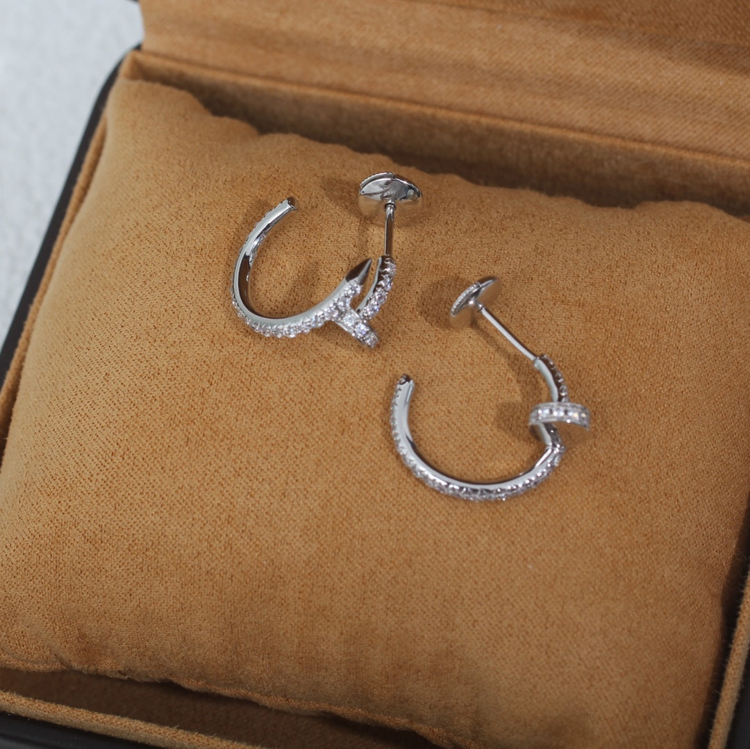 [Olivia Jewelry]JUSTE EARRINGS 12.75MM SILVER DIAMOND