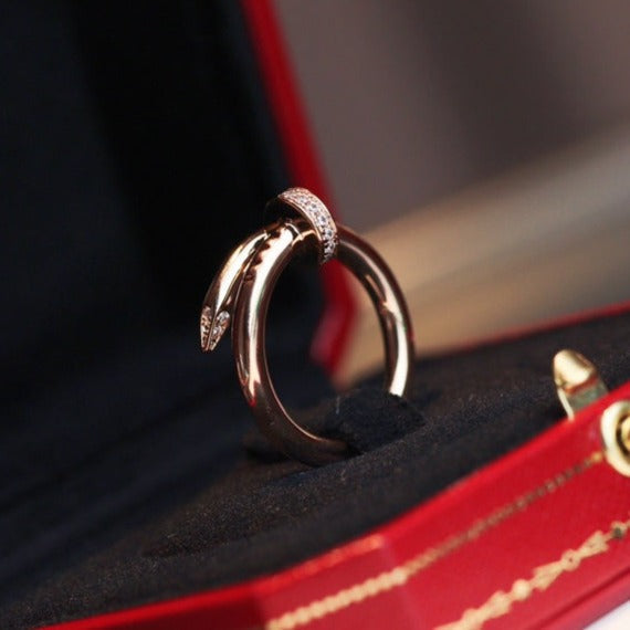 [Olivia Jewelry]JUSTE RING 2.65MM PINK GOLD DIAMOND