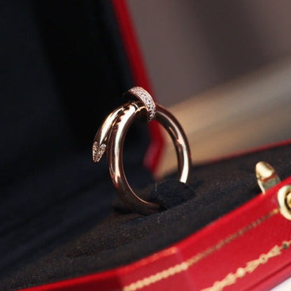 [Olivia Jewelry]JUSTE RING 2.65MM PINK GOLD DIAMOND