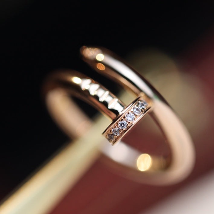 [Olivia Jewelry]JUSTE RING 2.65MM PINK GOLD DIAMOND