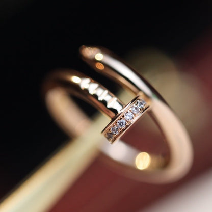 [Olivia Jewelry]JUSTE RING 2.65MM PINK GOLD DIAMOND