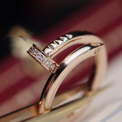 [Olivia Jewelry]JUSTE RING 2.65MM PINK GOLD DIAMOND
