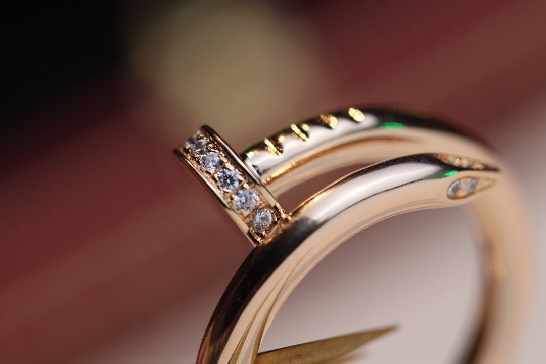 [Olivia Jewelry]JUSTE RING 2.65MM PINK GOLD DIAMOND