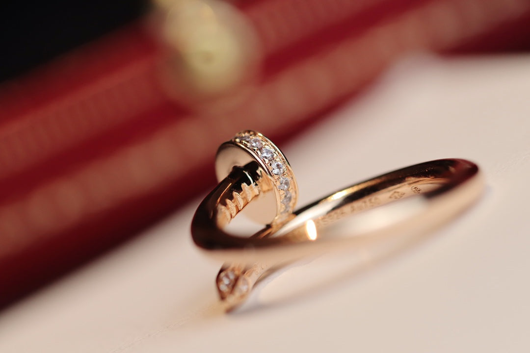 [Olivia Jewelry]JUSTE RING 2.65MM PINK GOLD DIAMOND