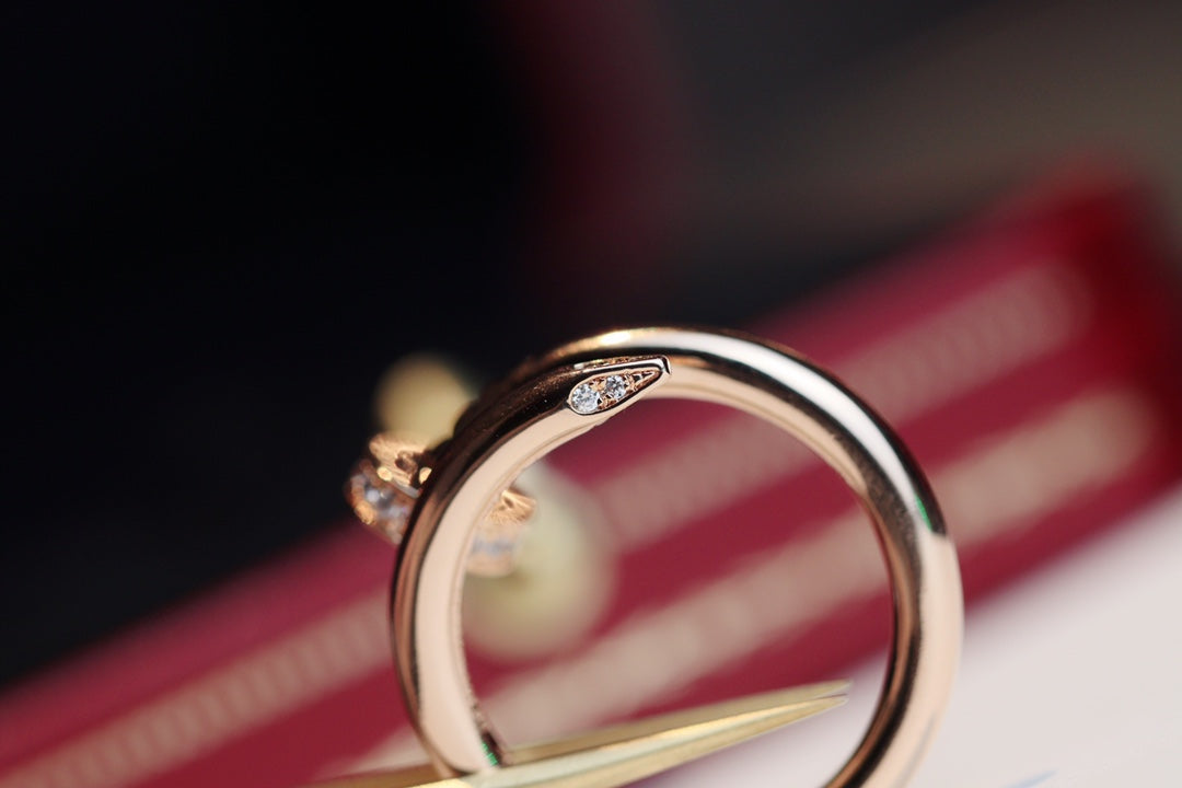 [Olivia Jewelry]JUSTE RING 2.65MM PINK GOLD DIAMOND