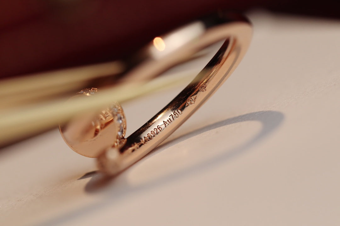 [Olivia Jewelry]JUSTE RING 2.65MM PINK GOLD DIAMOND