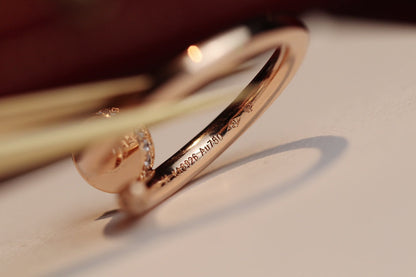 [Olivia Jewelry]JUSTE RING 2.65MM PINK GOLD DIAMOND