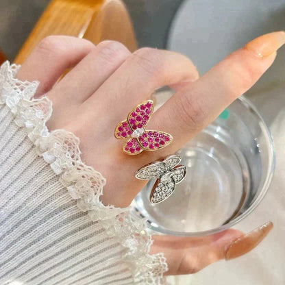 [Olivia Jewelry]TWIN BUTTERFLY DIAMOND RING