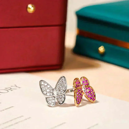 [Olivia Jewelry]TWIN BUTTERFLY DIAMOND RING