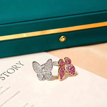 [Olivia Jewelry]TWIN BUTTERFLY DIAMOND RING