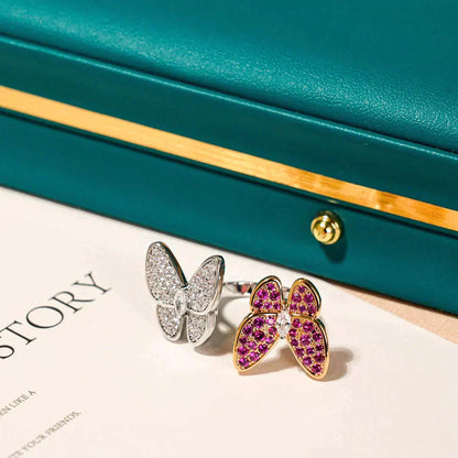 [Olivia Jewelry]TWIN BUTTERFLY DIAMOND RING