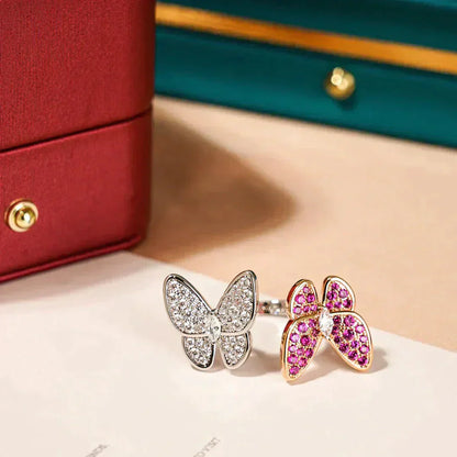 [Olivia Jewelry]TWIN BUTTERFLY DIAMOND RING