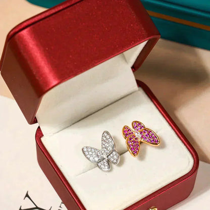 [Olivia Jewelry]TWIN BUTTERFLY DIAMOND RING