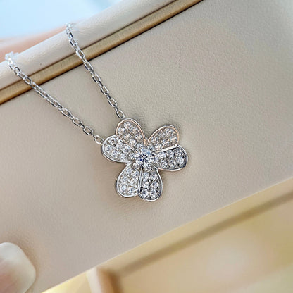 [Olivia Jewelry]CLOVER DIAMOND NECKLACE SILVER