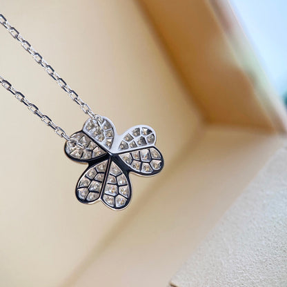[Olivia Jewelry]CLOVER DIAMOND NECKLACE SILVER