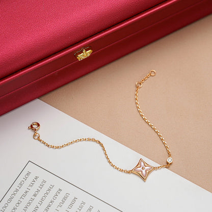 [Olivia Jewelry]STAR 1 DIAMOND PINK GOLD BRACELET