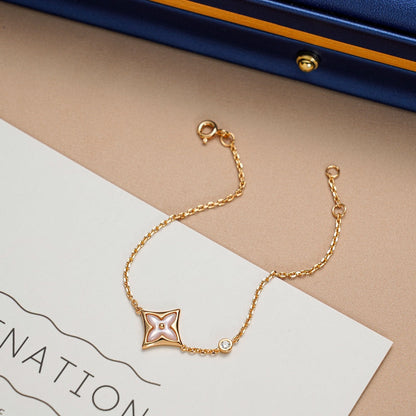 [Olivia Jewelry]STAR 1 DIAMOND PINK GOLD BRACELET