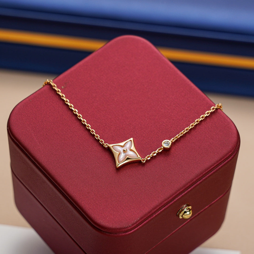 [Olivia Jewelry]STAR 1 DIAMOND PINK GOLD BRACELET