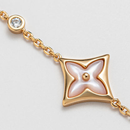 [Olivia Jewelry]STAR 1 DIAMOND PINK GOLD BRACELET