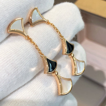 [OLIVIA]DREAM EARRINGS 3 MOTIFS ONYX MOP PINK GOLD