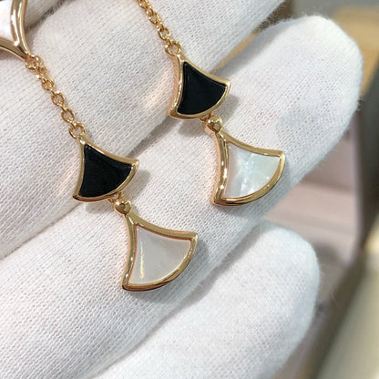 [OLIVIA]DREAM EARRINGS 3 MOTIFS ONYX MOP PINK GOLD