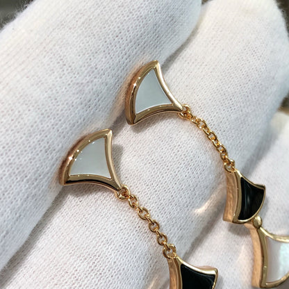 [OLIVIA]DREAM EARRINGS 3 MOTIFS ONYX MOP PINK GOLD