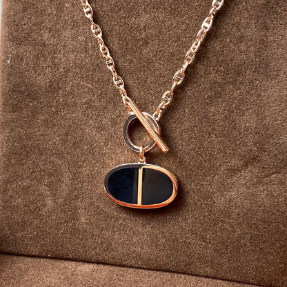 [Olivia Jewelry]CHAINE VERSO BLACK CERAMIC NECKLACE