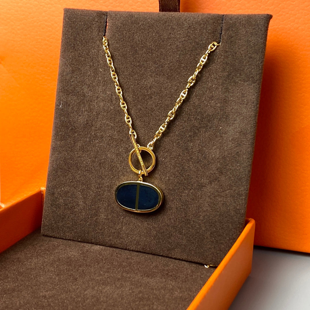 [Olivia Jewelry]CHAINE VERSO BLACK CERAMIC NECKLACE