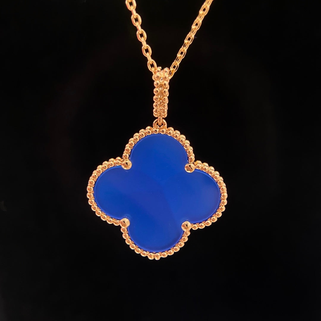 [Olivia Jewelry]CLOVER 25MM NECKLACE TURQUOISE ROSE GOLD