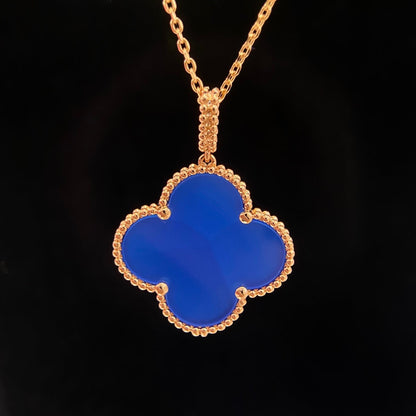 [Olivia Jewelry]CLOVER 25MM NECKLACE TURQUOISE ROSE GOLD